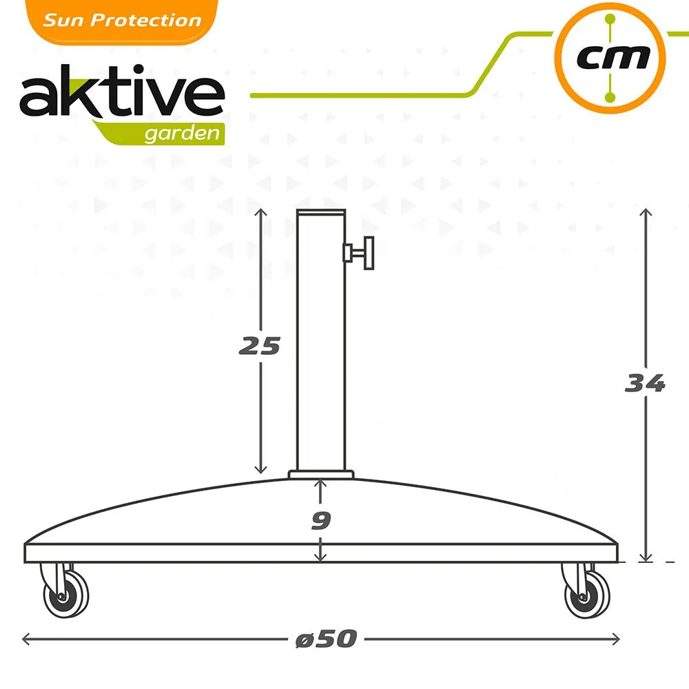 Aktive Runder Beton-schirmständer Mit Rollen Refurbished unisex, Grey, 50 x 8cm