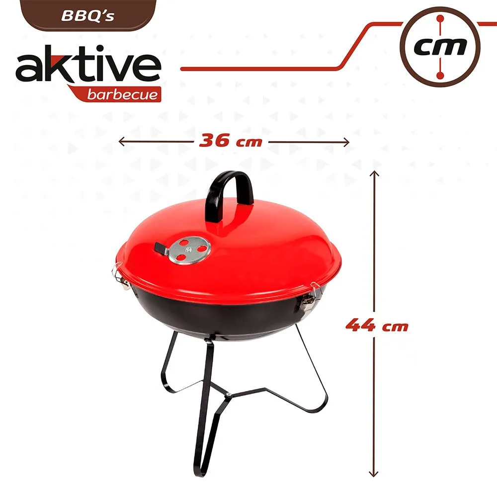 Aktive Runder Holzkohlegrill 36 Cm, Black, One Size Aktive Runder Holzkohlegrill 36 Cm, Black, One Size
