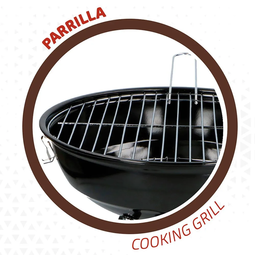 Aktive Runder Holzkohlegrill 36 Cm, Black, One Size Aktive Runder Holzkohlegrill 36 Cm, Black, One Size