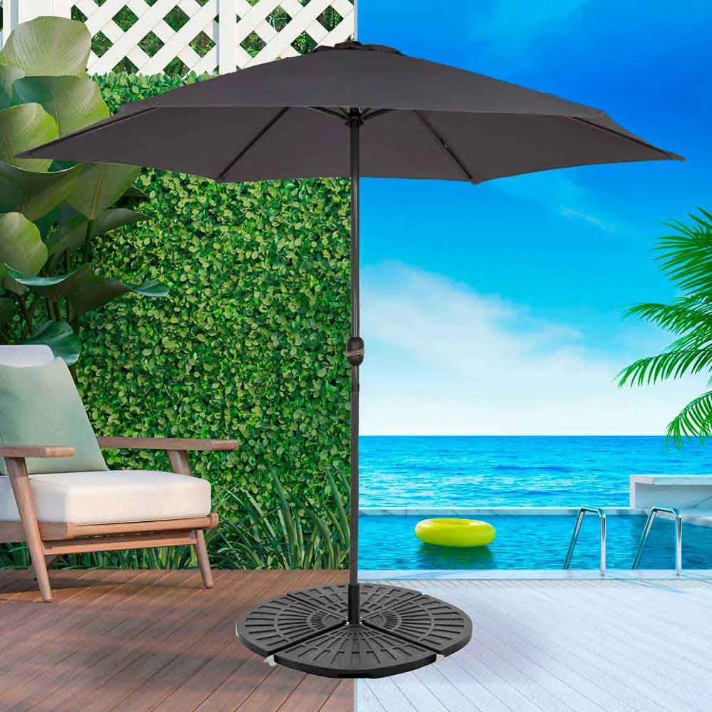 Aktive Runder Nachfüllbarer Sonnenschirmständer 4-teilig unisex, Black, 48 x 48 x 7.5cm