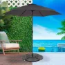 Aktive Runder Nachfüllbarer Sonnenschirmständer 4-teilig unisex, Black, 48 x 48 x 7.5cm