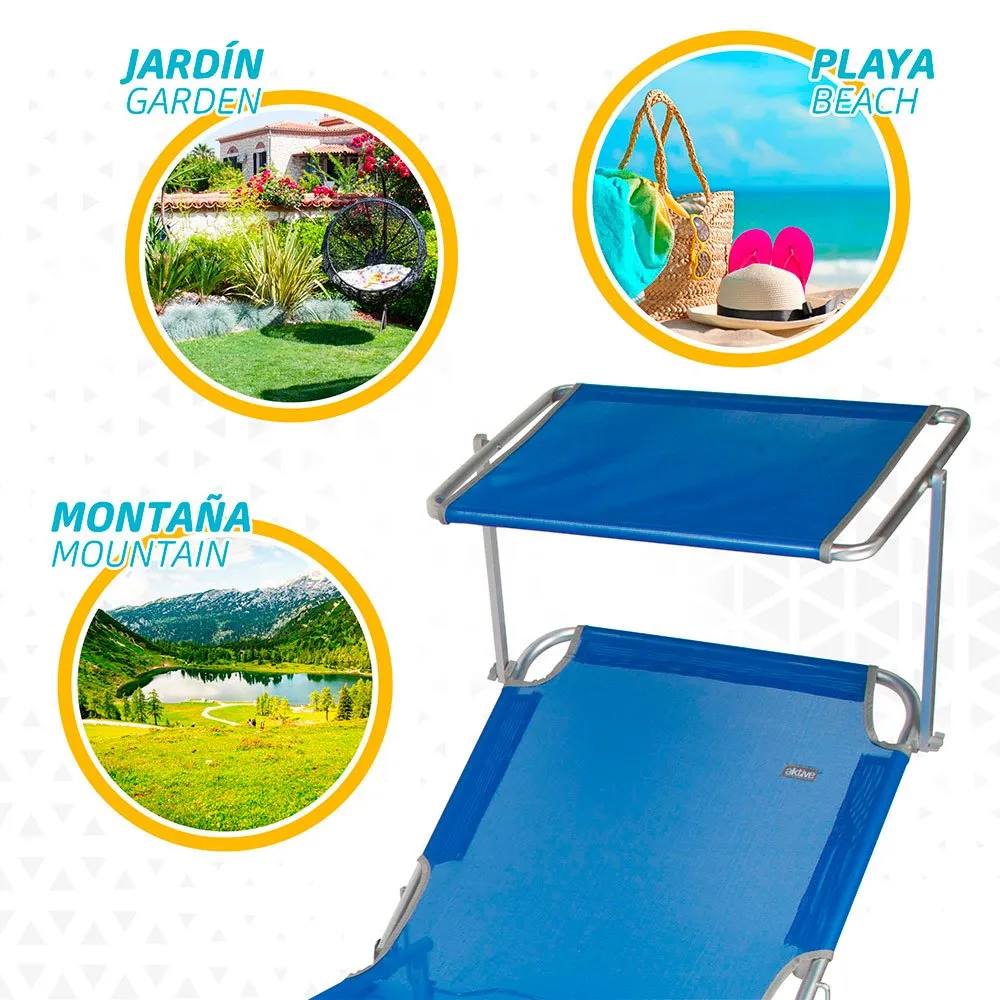 Aktive Sonnenliegen 188x58x30 Cm, Blue, One Size Aktive Sonnenliegen 188x58x30 Cm, Blue, One Size