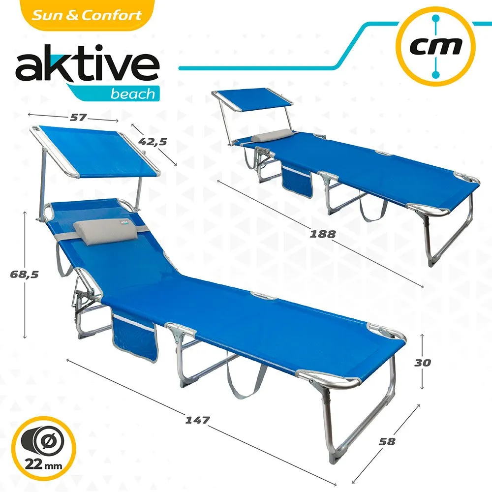 Aktive Sonnenliegen 188x58x30 Cm, Blue, One Size Aktive Sonnenliegen 188x58x30 Cm, Blue, One Size