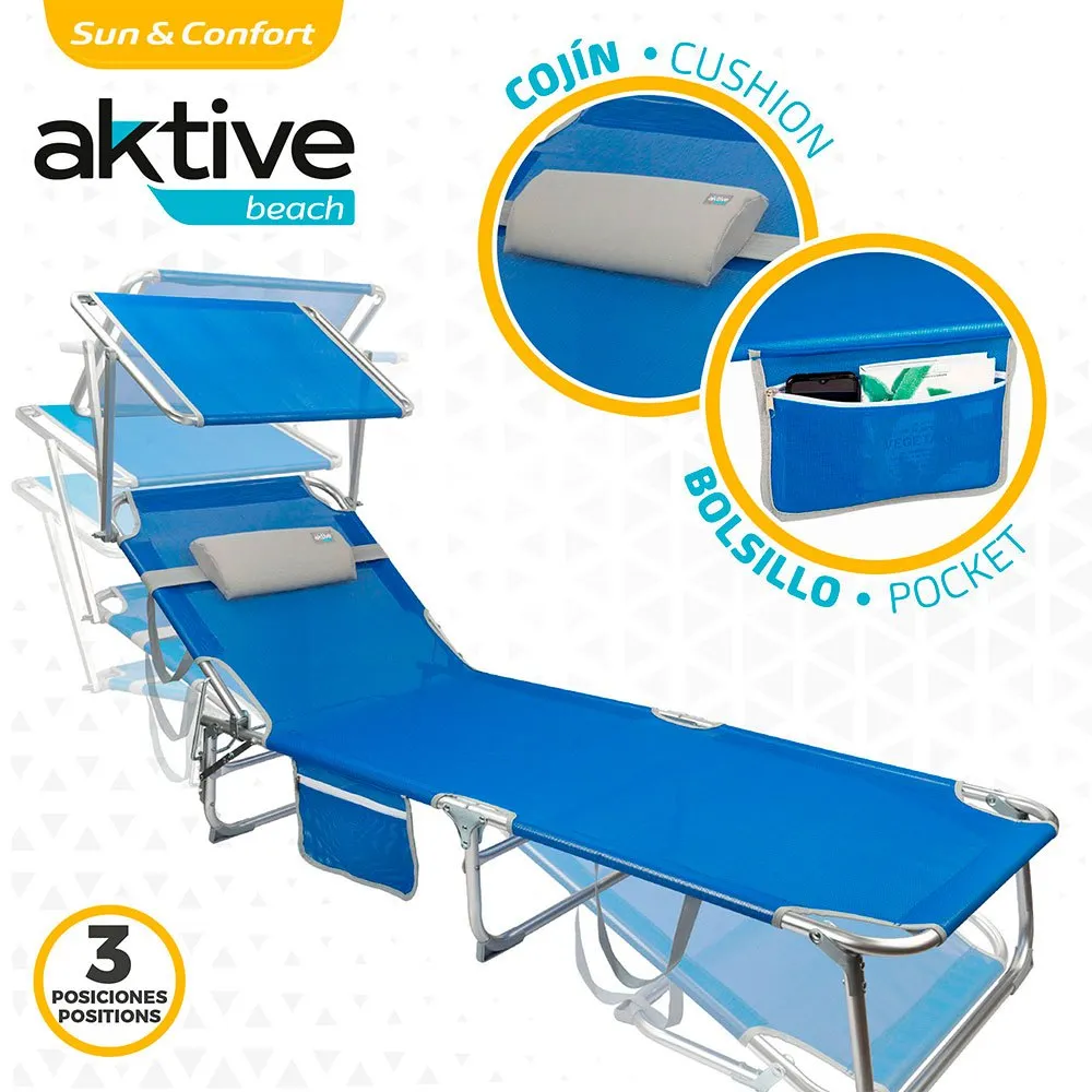 Aktive Sonnenliegen 188x58x30 Cm, Blue, One Size Aktive Sonnenliegen 188x58x30 Cm, Blue, One Size