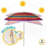 Aktive Sonnenschirm Mit Belüftung Und Uv50-schutz 200 Cm, Multicolor stripes, One Size