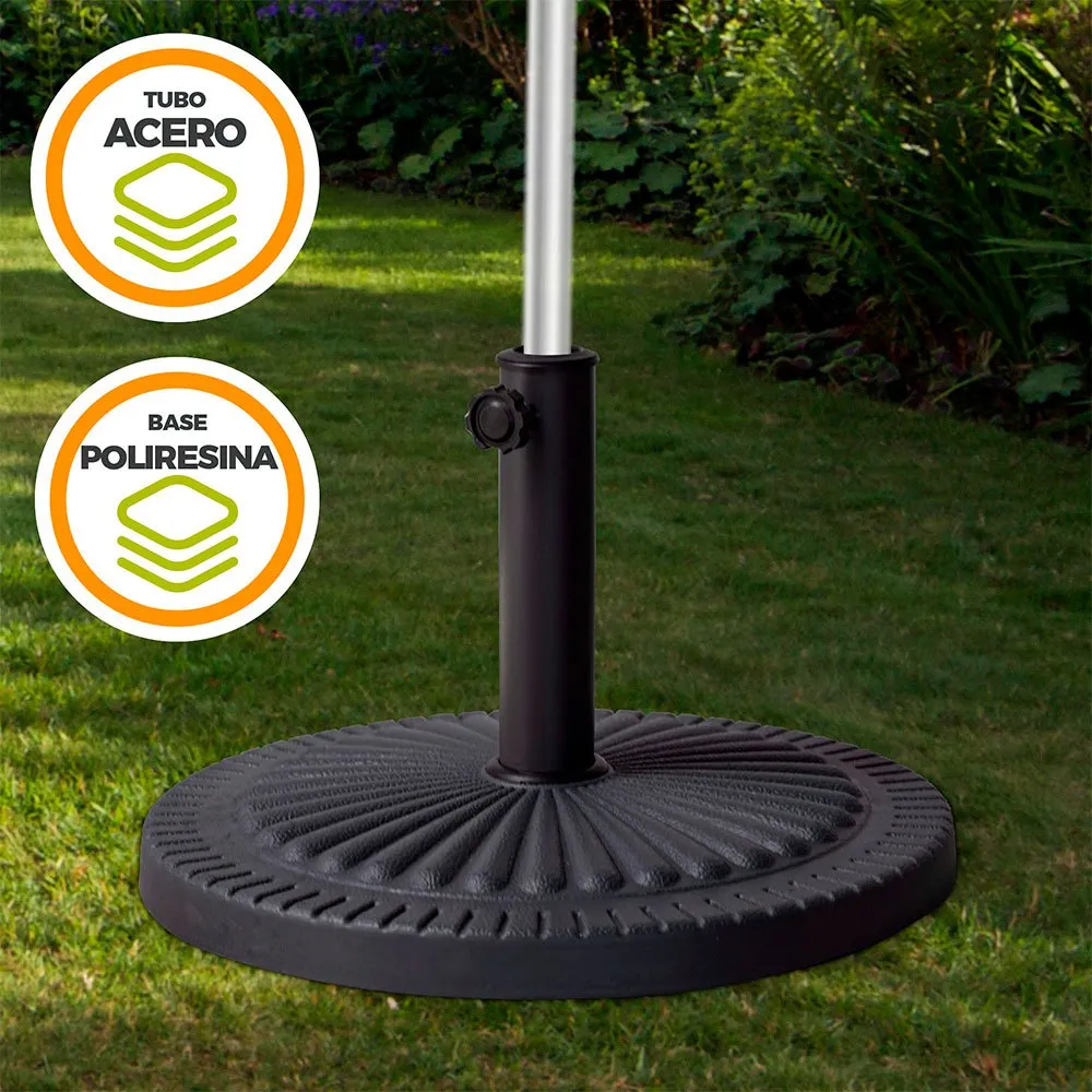 Aktive Sonnenschirm Mit Rundem Sockel Aus Polyresin 38-48 Mm, Black, 49 x 33cm Aktive Sonnenschirm Mit Rundem Sockel Aus Polyresin 38-48 Mm, Black, 49 x 33cm