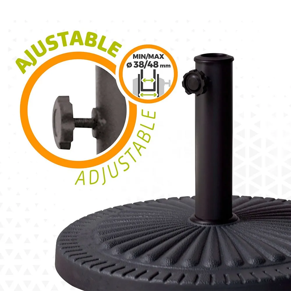 Aktive Sonnenschirm Mit Rundem Sockel Aus Polyresin 38-48 Mm, Black, 49 x 33cm Aktive Sonnenschirm Mit Rundem Sockel Aus Polyresin 38-48 Mm, Black, 49 x 33cm