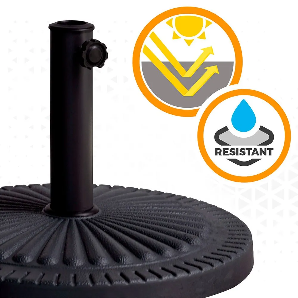 Aktive Sonnenschirm Mit Rundem Sockel Aus Polyresin 38-48 Mm, Black, 49 x 33cm Aktive Sonnenschirm Mit Rundem Sockel Aus Polyresin 38-48 Mm, Black, 49 x 33cm