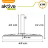 Aktive Sonnenschirm Mit Rundem Sockel Aus Polyresin 38-48 Mm, Black, 49 x 33cm
