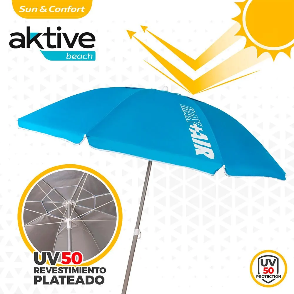 Aktive Sonnenschirm Mit Uv50-schutz 200 Cm, Blue, One Size Aktive Sonnenschirm Mit Uv50-schutz 200 Cm, Blue, One Size