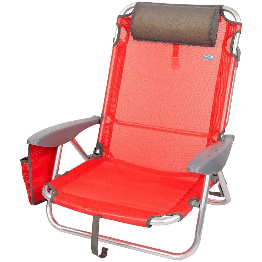 Aktive Strandliegestuhl Mit Kissen, Red, One Size Aktive Strandliegestuhl Mit Kissen, Red, One Size