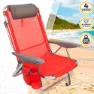 Aktive Strandliegestuhl Mit Kissen, Red, One Size