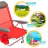 Aktive Strandliegestuhl Mit Kissen, Red, One Size