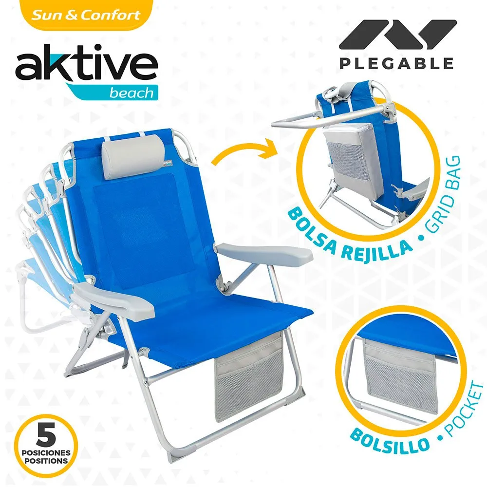 Aktive Strandrucksackstuhl Xxl unisex, Blue, 67.5 x 70.5 x 86cm Aktive Strandrucksackstuhl Xxl unisex, Blue, 67.5 x 70.5 x 86cm