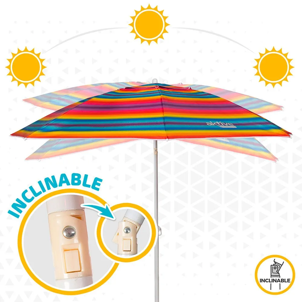 Aktive Sun&confort Ø Winddichter Uv50 Sonnenschirm Mit Neigbarem Mast 220cm, Multicolor stripes, One Size Aktive Sun&confort Ø Winddichter Uv50 Sonnenschirm Mit Neigbarem Mast 220cm, Multicolor stripes, One Size