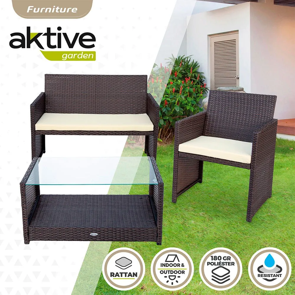 Aktive Tisch Mit 3 Sesseln, Black, One Size Aktive Tisch Mit 3 Sesseln, Black, One Size