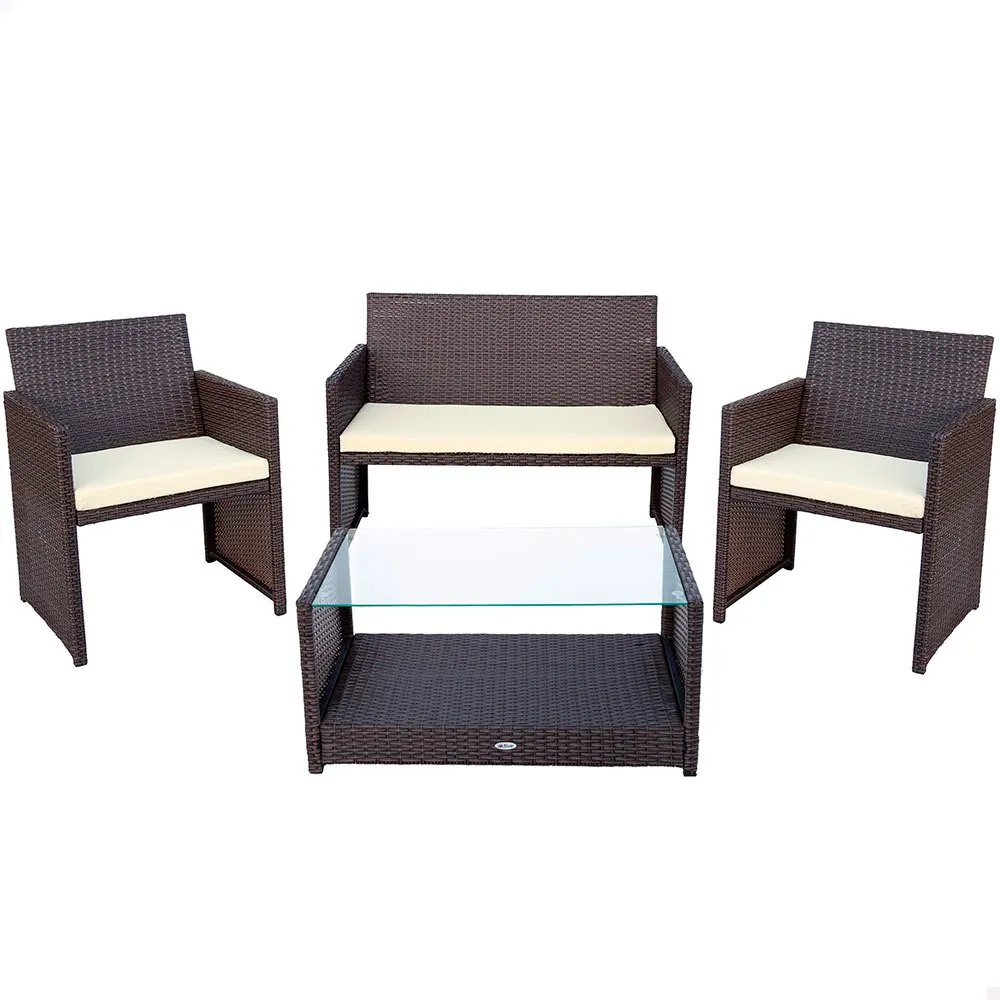 Aktive Tisch Mit 3 Sesseln unisex, Black, One Size