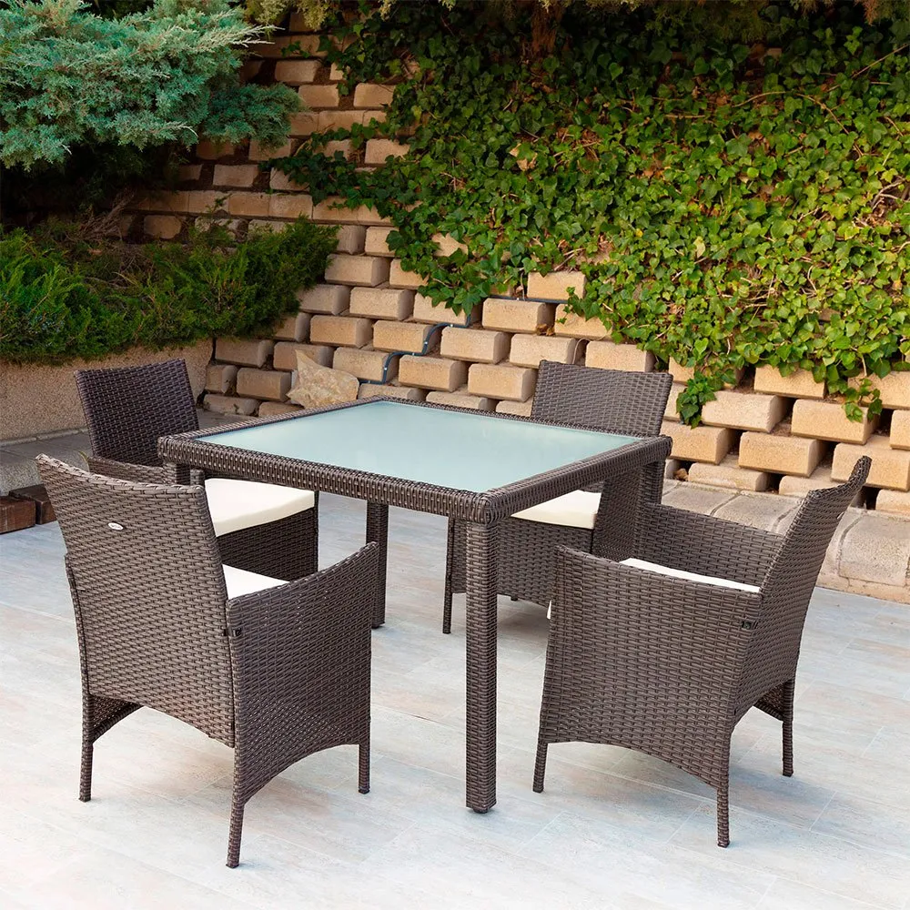 Aktive Tisch Mit 4 Stühlen, Black, One Size Aktive Tisch Mit 4 Stühlen, Black, One Size