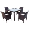 Aktive Tisch Mit 4 Stühlen unisex, Black, One Size