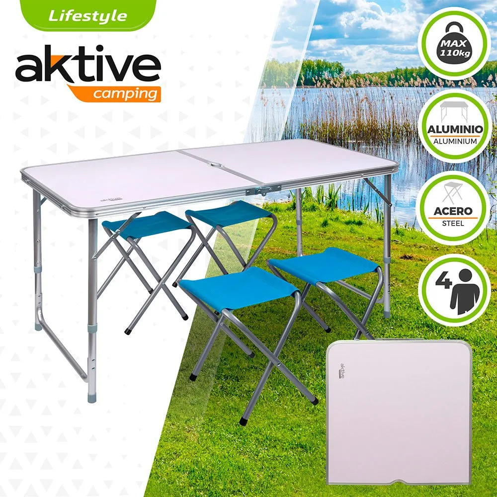 Aktive Tisch Mit Hocker 120x60x70 Cm, Grey, One Size Aktive Tisch Mit Hocker 120x60x70 Cm, Grey, One Size