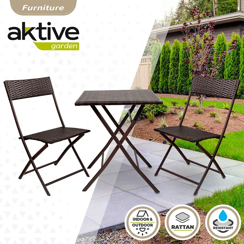 Aktive Tisch Und 2 Stühle Set unisex, Brown, One Size Aktive Tisch Und 2 Stühle Set unisex, Brown, One Size