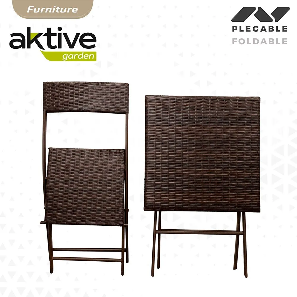 Aktive Tisch Und 2 Stühle Set unisex, Brown, One Size Aktive Tisch Und 2 Stühle Set unisex, Brown, One Size