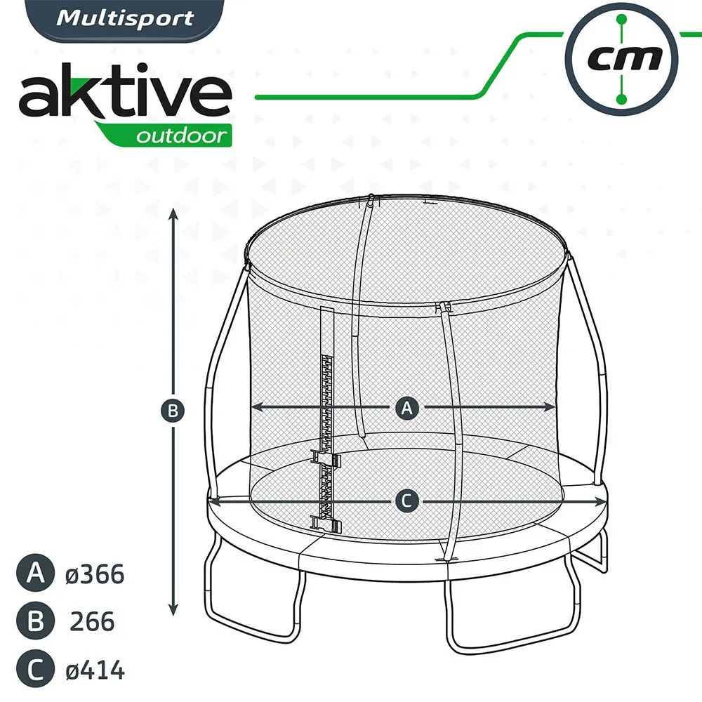 Aktive Trampolin 366 Cm, Blue / black / green, One Size Aktive Trampolin 366 Cm, Blue / black / green, One Size
