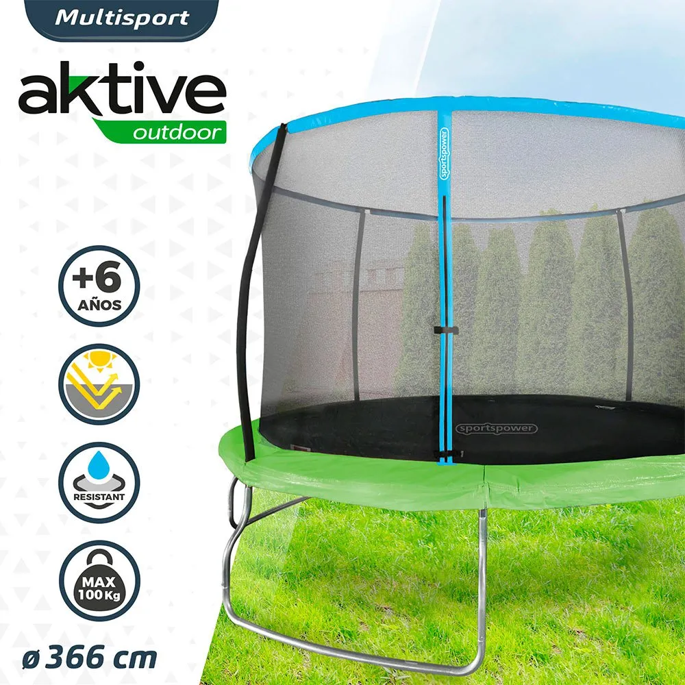 Aktive Trampolin 366 Cm, Blue / black / green, One Size Aktive Trampolin 366 Cm, Blue / black / green, One Size