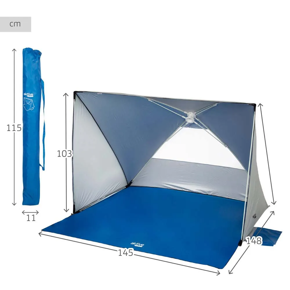 Aktive Uv50 Pop-up-windschutz Und Strandzelt 145x148x103, Royal / clear / grey, One Size Aktive Uv50 Pop-up-windschutz Und Strandzelt 145x148x103, Royal / clear / grey, One Size
