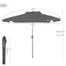 Aktive Uv50 Sechseck-sonnenschirm 230 Cm, Black, One Size