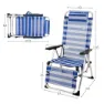 Aktive Verstellbare Strandliege Mit Polster Refurbished, Blue / white, 75 x 63 x 43-114cm