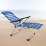 Aktive Verstellbare Strandliege Mit Polster Refurbished, Blue / white, 75 x 63 x 43-114cm