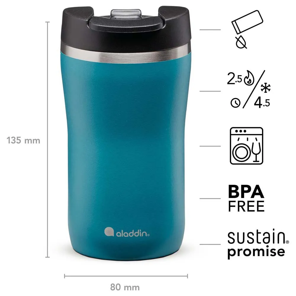 Aladdin Café Thermavac™ Leak-lock™ Stainless Steel 0.25l Thermosflasche, Blue water, One Size