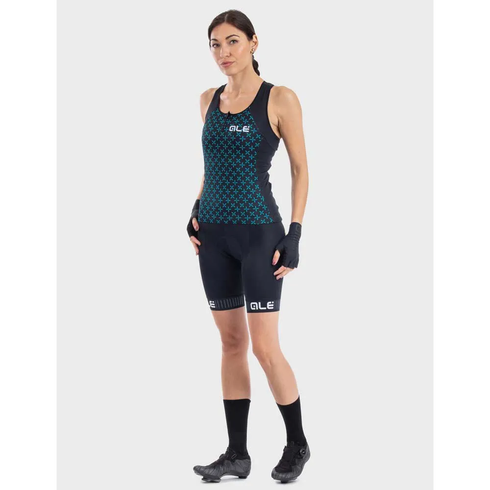 Alé Helios ärmelloses T-shirt, Black / turquoise, M