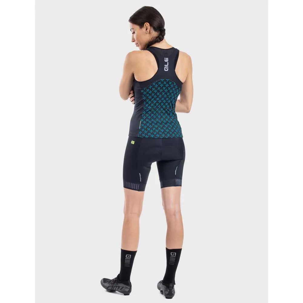 Alé Helios ärmelloses T-shirt, Black / turquoise, M