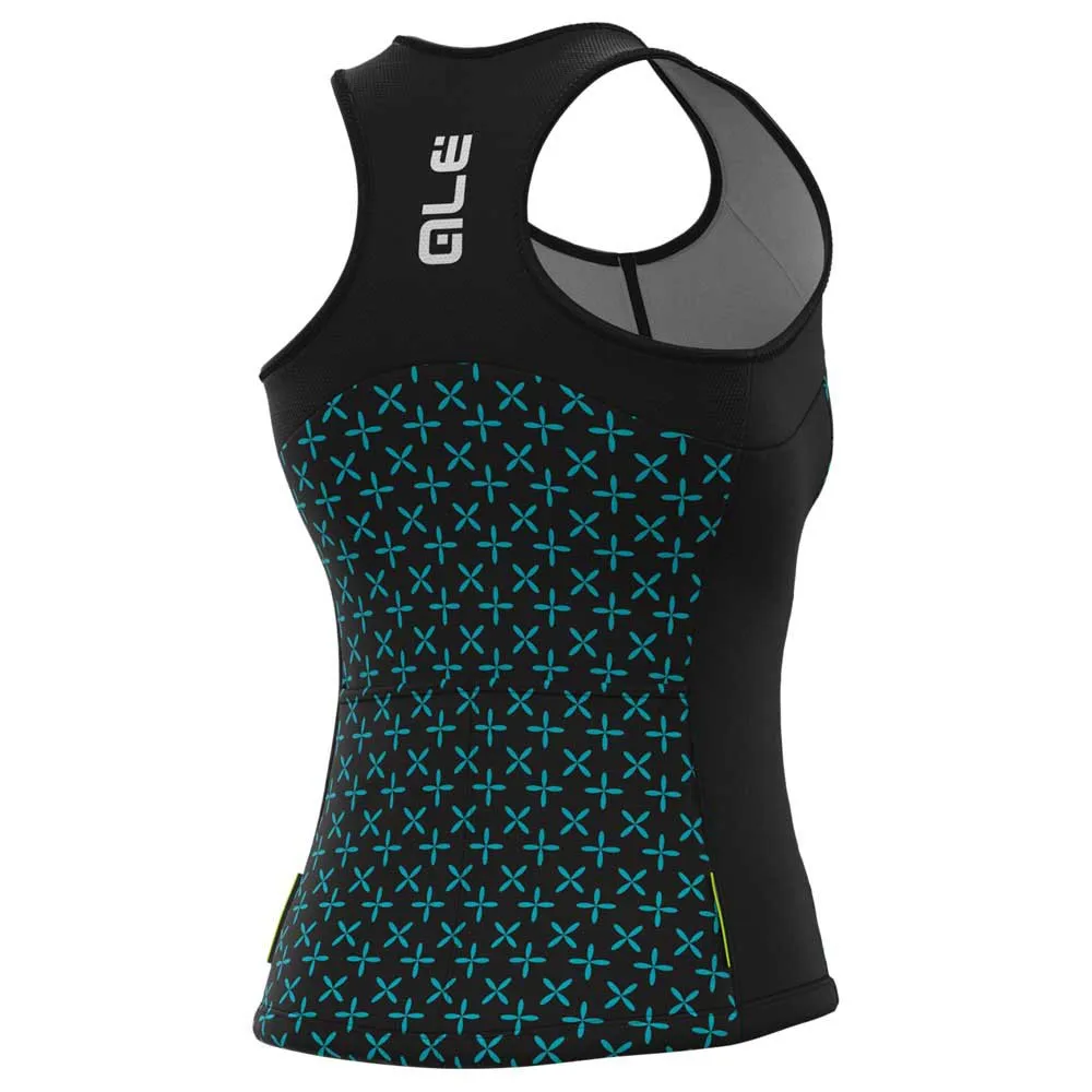 Alé Helios ärmelloses T-shirt, Black / turquoise, M