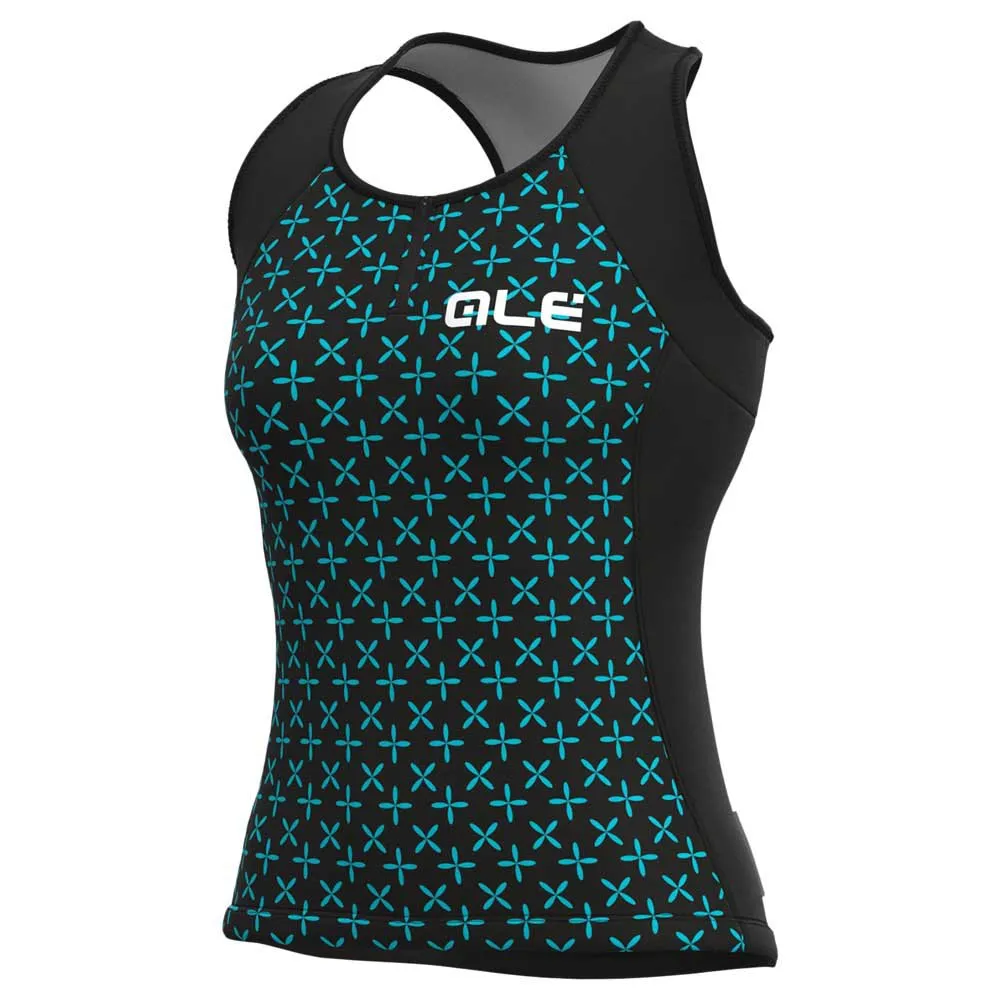 Alé Helios ärmelloses T-shirt, Black / turquoise, M