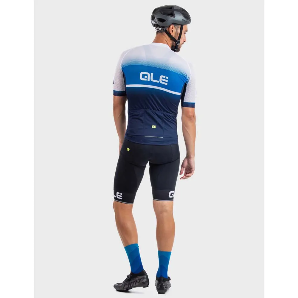 Alé Solid Blend Kurzarm-radtrikot, Black / turquoise