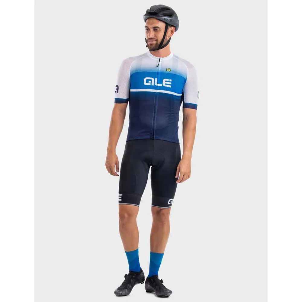 Alé Solid Blend Kurzarm-radtrikot, Black / turquoise