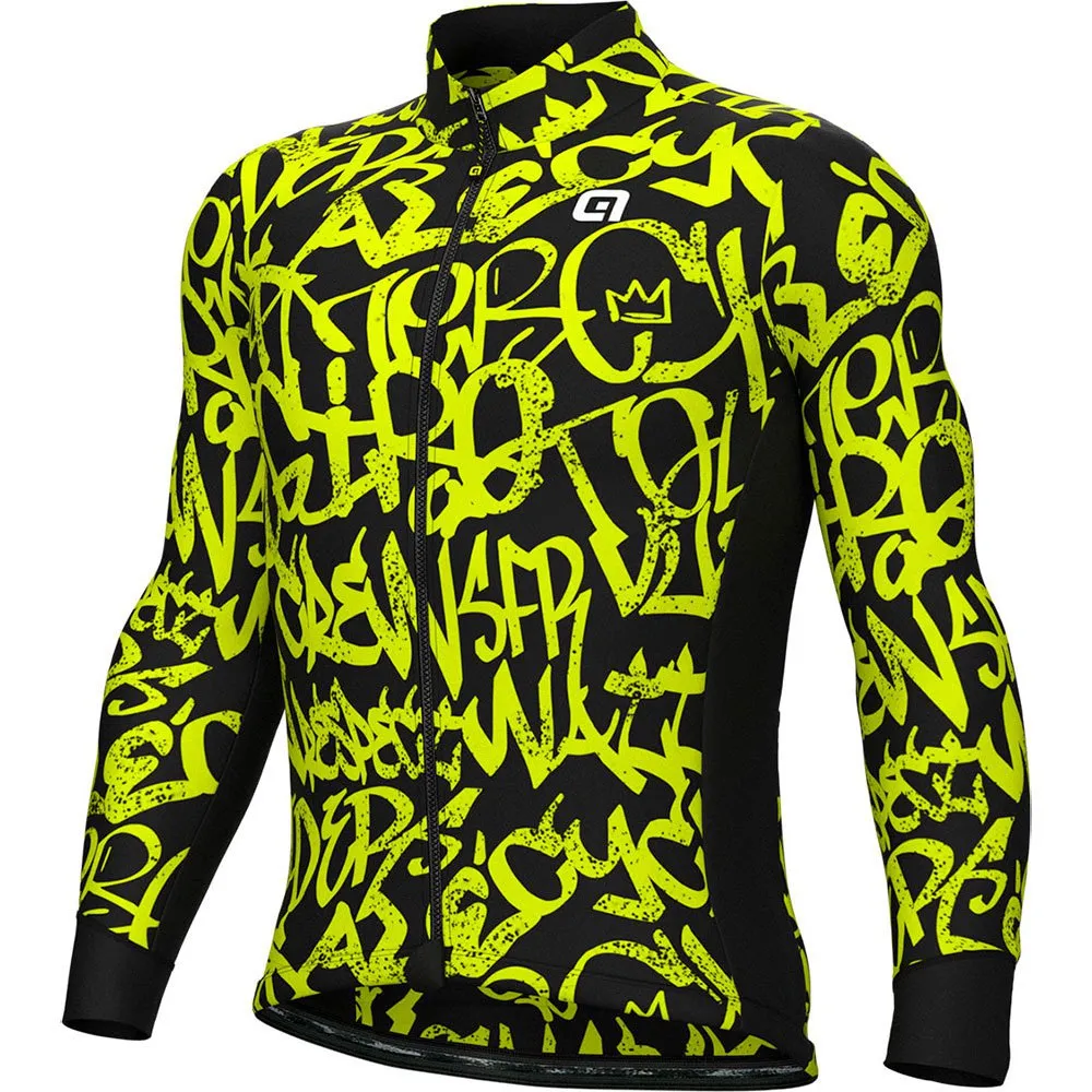 Alé Solid Ride Langarm-trikot, Fluor yellow, M Alé Solid Ride Langarm-trikot, Fluor yellow, M
