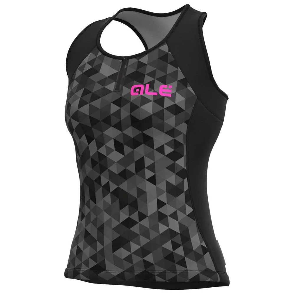 Alé Triangles ärmelloses T-shirt, Grey / black, L