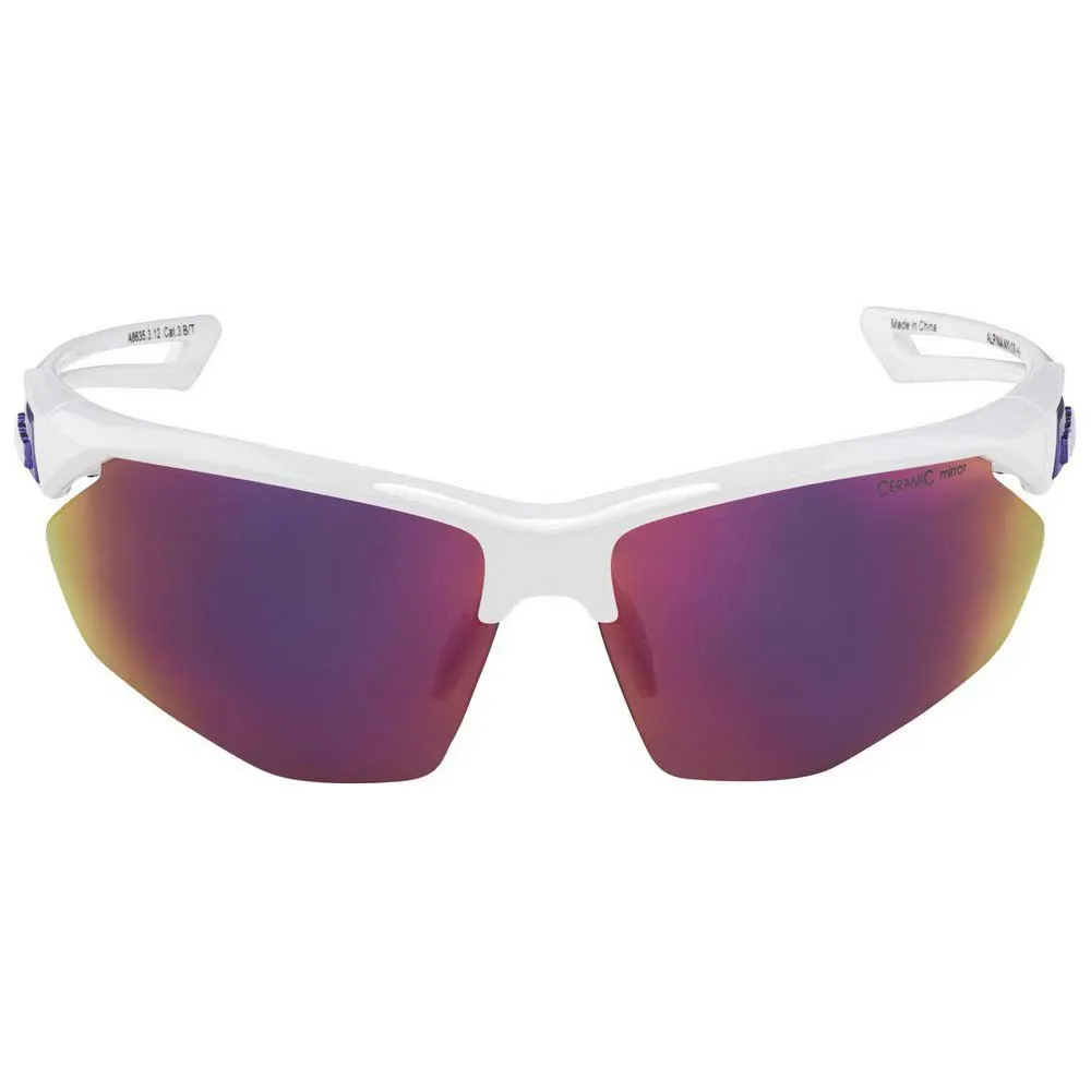 Alpina Nylos Hr Verspiegelte Polarisierte Sonnenbrille, White / purple, Purple Mirror/CAT3 Alpina Nylos Hr Verspiegelte Polarisierte Sonnenbrille, White / purple, Purple Mirror/CAT3