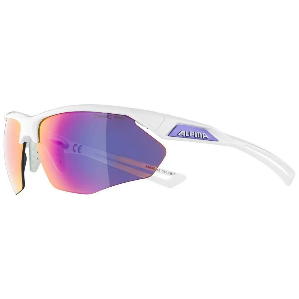 Alpina Nylos Hr Verspiegelte Polarisierte Sonnenbrille, White / purple, Purple Mirror/CAT3 Alpina Nylos Hr Verspiegelte Polarisierte Sonnenbrille, White / purple, Purple Mirror/CAT3
