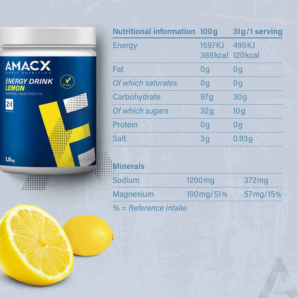 Amacx Energietrankpulver Zitrone 1kg, Blue, One Size Amacx Energietrankpulver Zitrone 1kg, Blue, One Size
