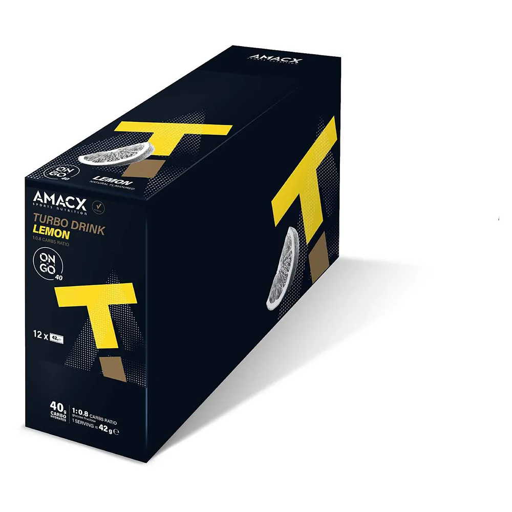 Amacx Turbo On The Go Energy-drink Monodosis-box Zitrone 40g 12 Einheiten, Black, One Size Amacx Turbo On The Go Energy-drink Monodosis-box Zitrone 40g 12 Einheiten, Black, One Size