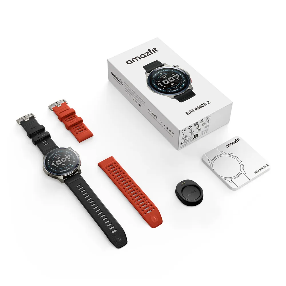 Amazfit Balance 2 Smartwatch, Black / red Amazfit Balance 2 Smartwatch, Black / red