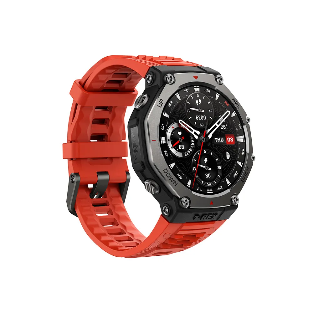 Amazfit T-rex 3 Smartwatch Refurbished, Lava Amazfit T-rex 3 Smartwatch Refurbished, Lava