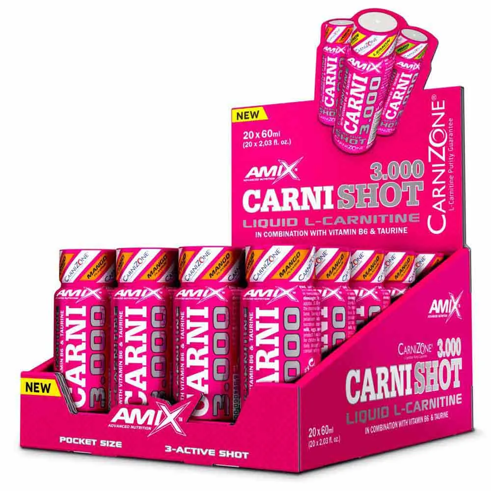 Amix Carnishot 3000 60ml Carnitin Mango 20 Einheiten, Pink, One Size Amix Carnishot 3000 60ml Carnitin Mango 20 Einheiten, Pink, One Size