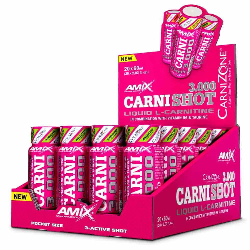 Amix Carnishot 3000 60ml Carnitin Mojito 20 Einheiten, Pink, One Size Amix Carnishot 3000 60ml Carnitin Mojito 20 Einheiten, Pink, One Size