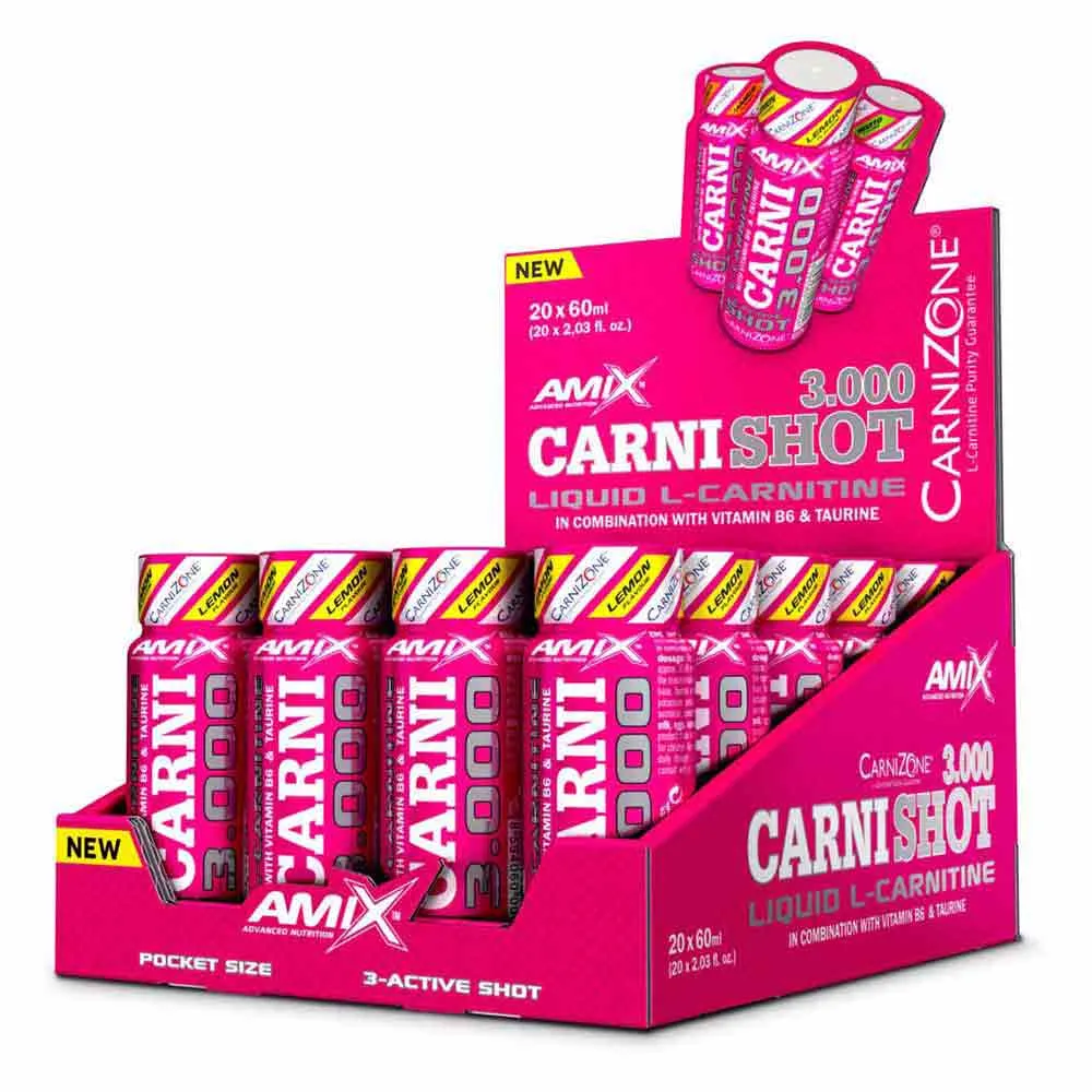 Amix Carnishot 3000 60ml Carnitin Zitrone & Limette 20 Einheiten, Pink, One Size Amix Carnishot 3000 60ml Carnitin Zitrone & Limette 20 Einheiten, Pink, One Size